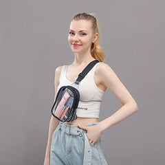 Clear Sling Bag for Women Stadium Approved Waterproof PVC Chest Bag