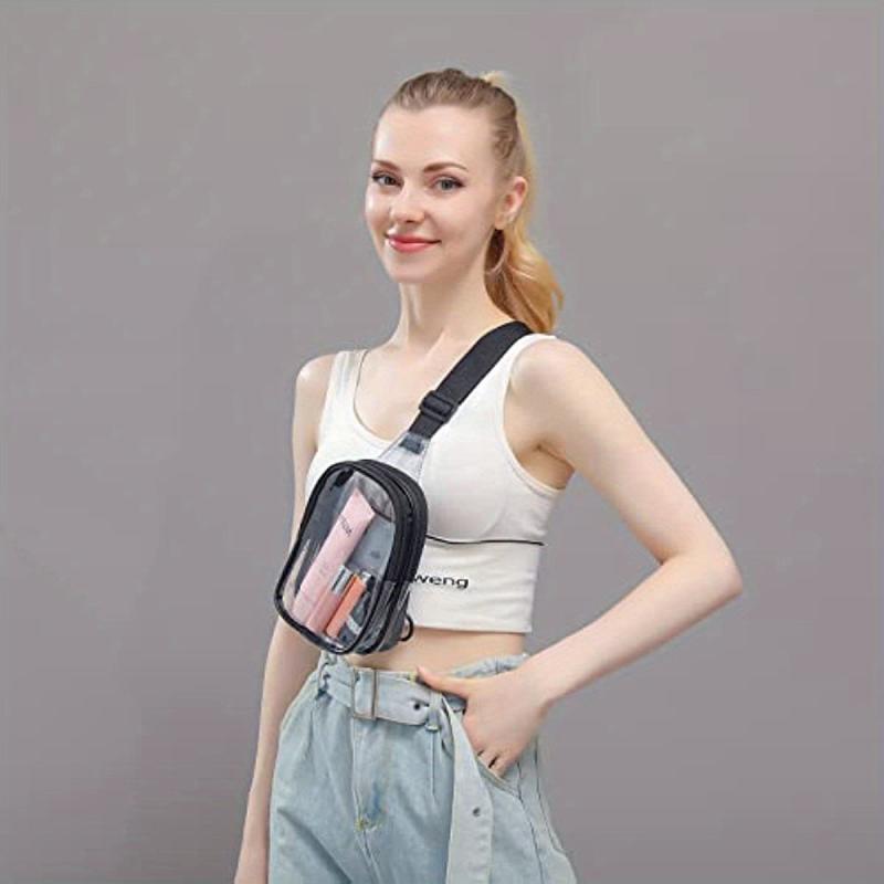 Clear Sling Bag for Women Stadium Approved Waterproof PVC Chest Bag
