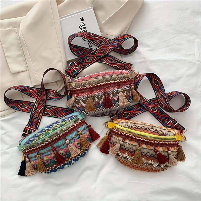 Bohemian Embroidery Waist Bag Ethnic Style Tassel Fanny Pack