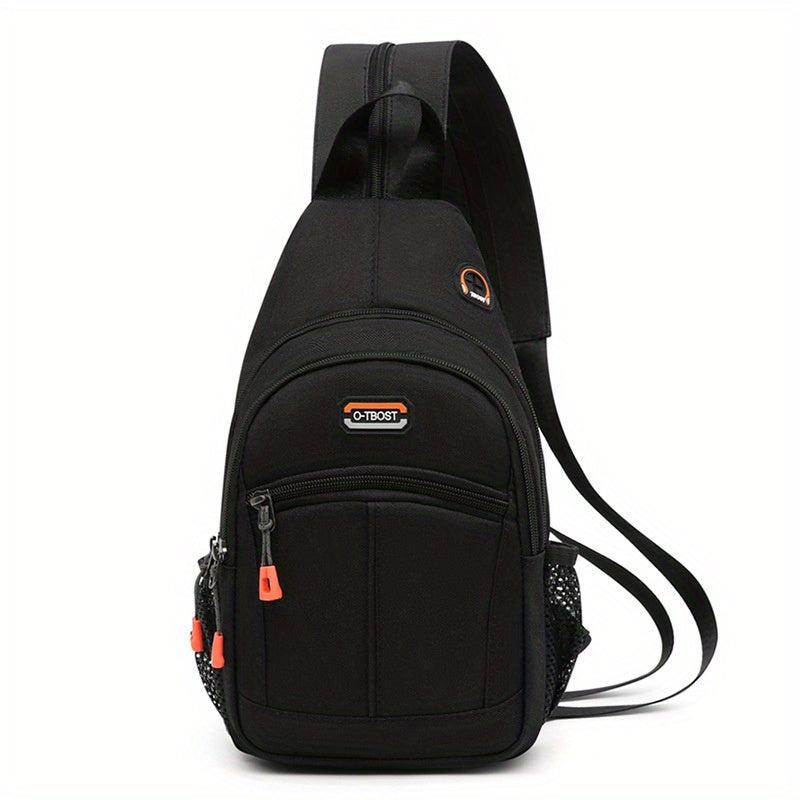 Colorblock Canvas Sling Bag Outdoor Travel Chest Bag