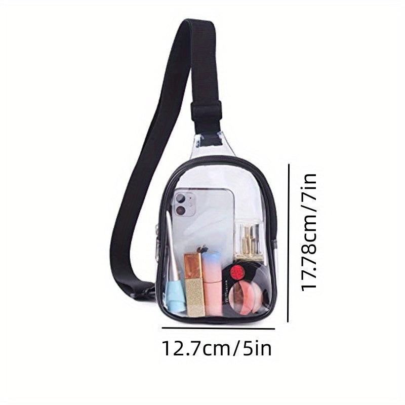 Transparent Sling Bag Zipper Crossbody Bag for Women