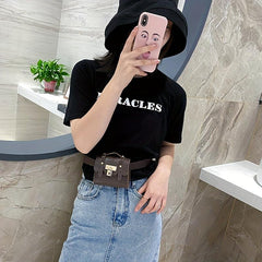 Vintage Flap Waist Bag Crocodile Embossed Fanny Pack Crossbody Purse