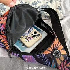 Floral Pattern Crossbody Chest Bag Layer Sling Bag