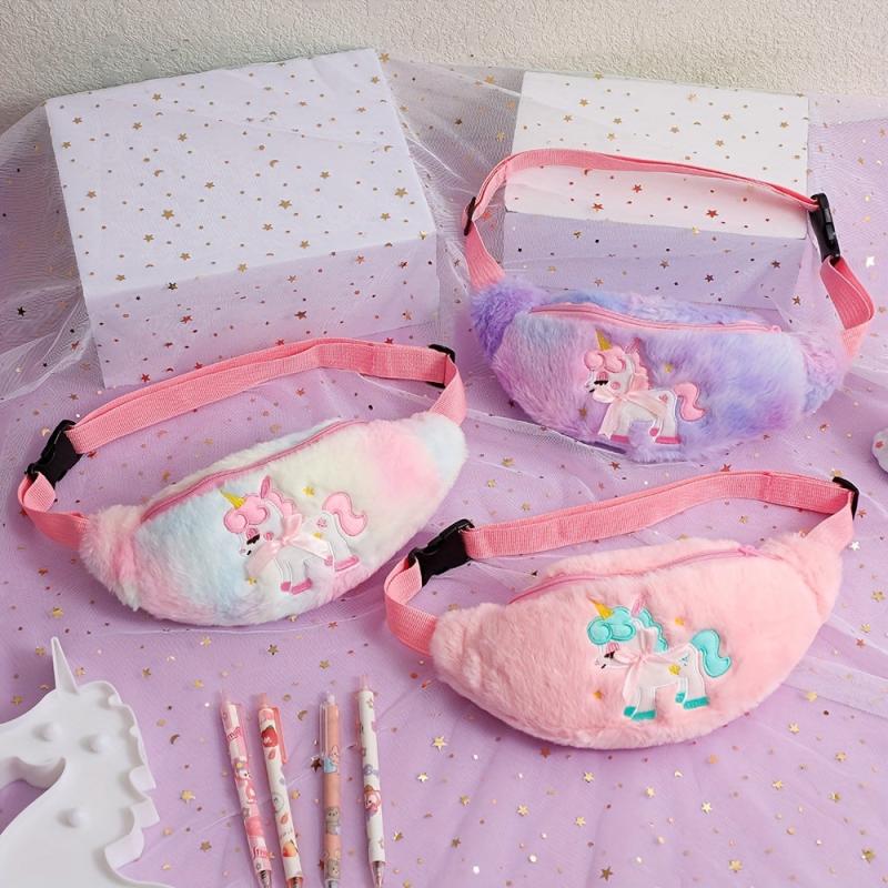 Fluffy Unicorn Chest Bag | Adjustable Strap Fanny Pack
