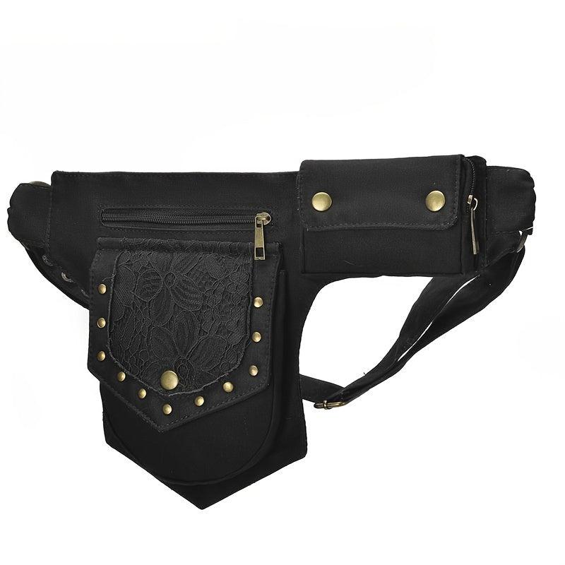 Gothic Thigh Drop Leg Bag Studded Outdoor Travel Phone Purse