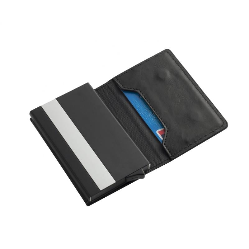 Men's RFID Blocking Card Case Aluminum Alloy Automatic Pop Up Credit Card Holder