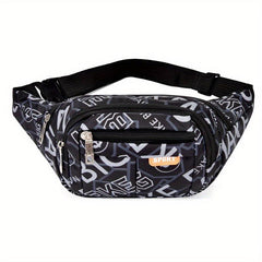 Stylish Letter Pattern Waist Bag for Sports and Casual Use