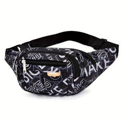 Stylish Letter Pattern Waist Bag for Sports and Casual Use
