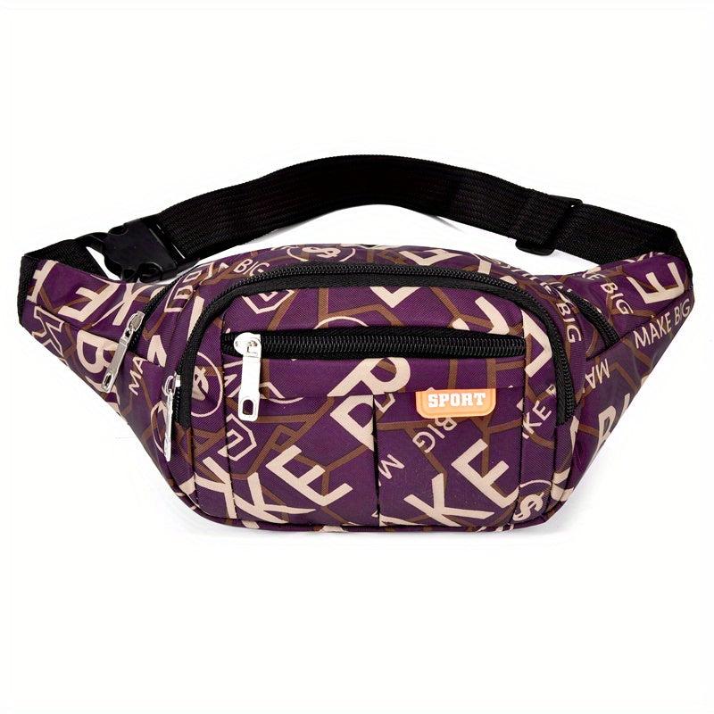 Stylish Letter Pattern Waist Bag for Sports and Casual Use