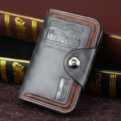 Men's Magnetic Snap Clutch Leather Wallet