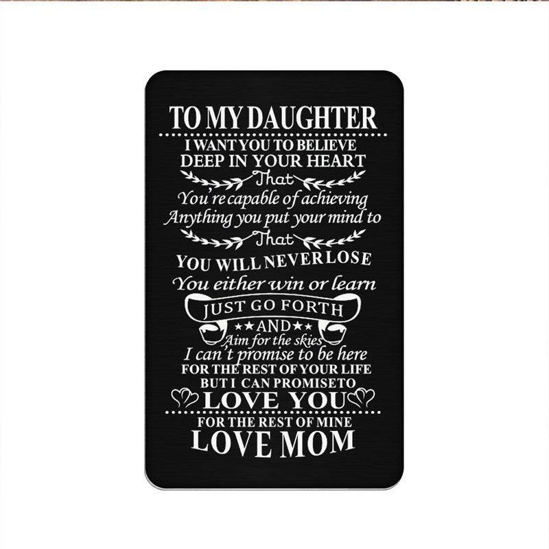 TO MY SON Family Alloy Clip Card Wallet Postcard Christmas Gift
