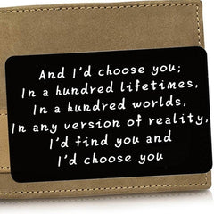 Engraved I Love You Metal Card Wallet Insert Gift For Him