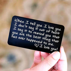 I Love You Wallet Lined Stainless Steel Custom Card Christmas Gift