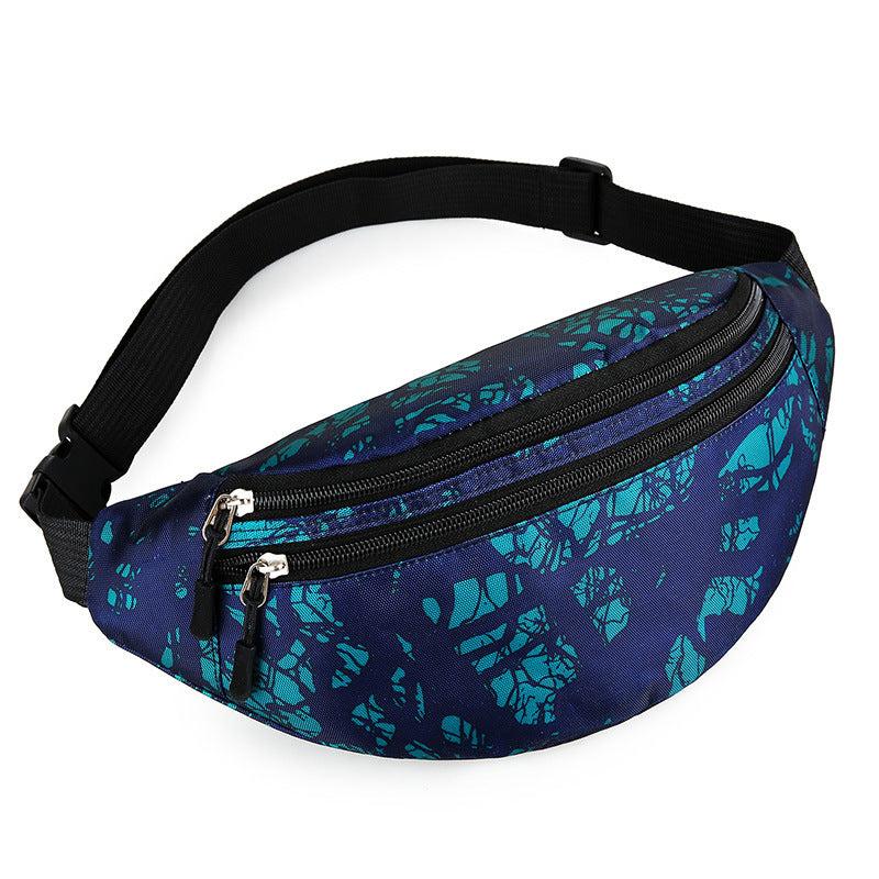 Print Durable Chest Bag Zipper Waist Pack Nylon Crossbody Bag