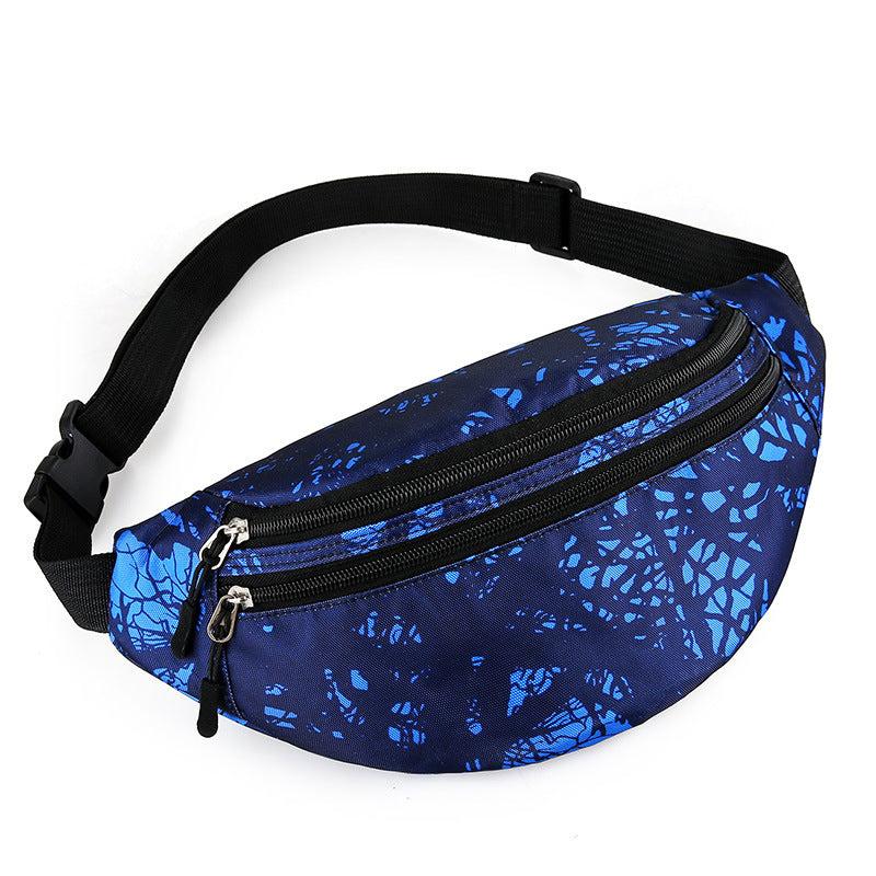 Print Durable Chest Bag Zipper Waist Pack Nylon Crossbody Bag
