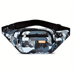 All Over Letter Pattern Waist Bag Casual Zipper Belt Bag Sports Zipper Bag