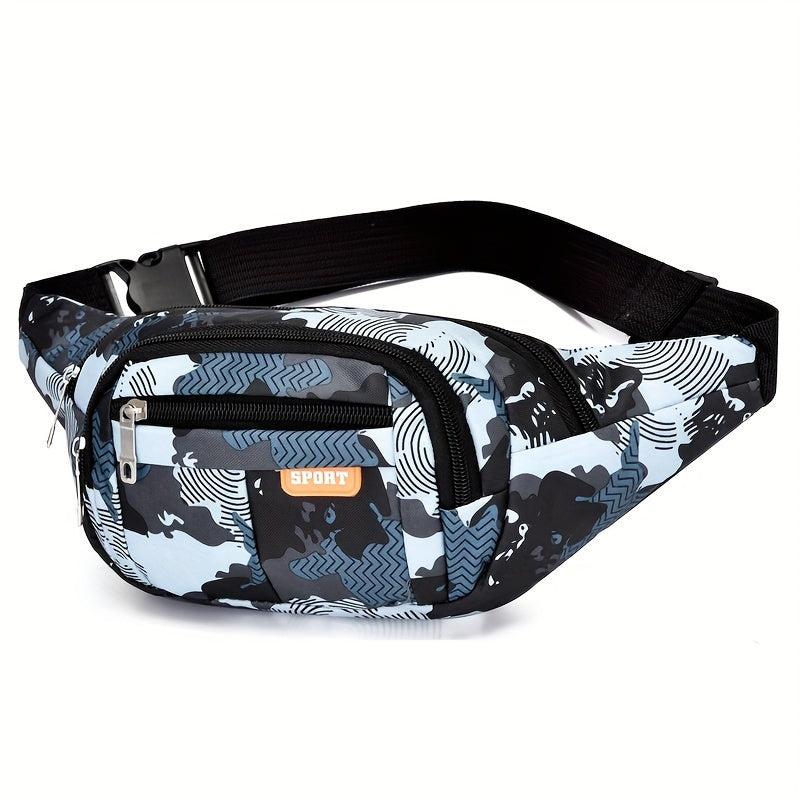 All Over Letter Pattern Waist Bag Casual Zipper Belt Bag Sports Zipper Bag