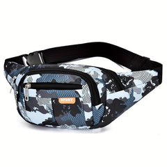 All Over Letter Pattern Waist Bag Casual Zipper Belt Bag Sports Zipper Bag