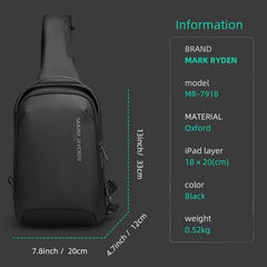 Mark Ryden Men Travel Shoulder Bag Water repellent Sports Chest Bag