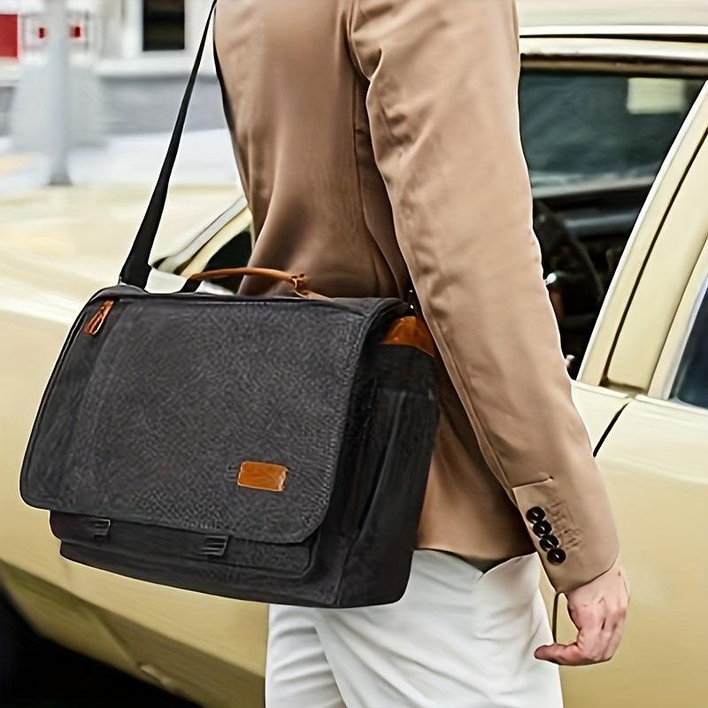 Crazy Horse Leather Shoulder Bag Men Messenger Briefcase Retro