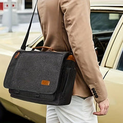 Crazy Horse Leather Shoulder Bag Men Messenger Briefcase Retro