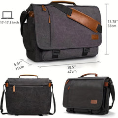 Crazy Horse Leather Shoulder Bag Men Messenger Briefcase Retro