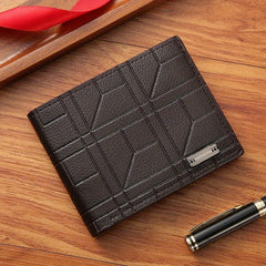 Men's Plaid Short Wallet Large Capacity Card Wallet