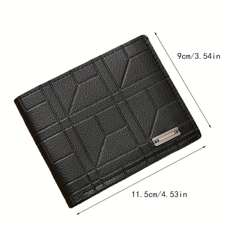 Men's Plaid Short Wallet Large Capacity Card Wallet