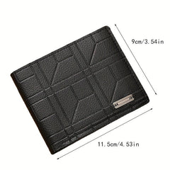 Men's Plaid Short Wallet Large Capacity Card Wallet