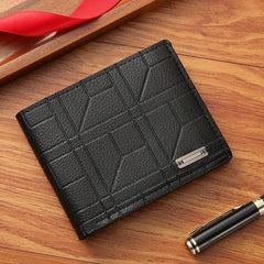 Men's Plaid Short Wallet Large Capacity Card Wallet