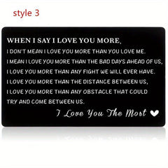 Never Forget That I Love You Engraved Aluminum Alloy Wallet Insert Card