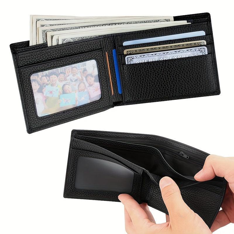 Men's Cowhide Short Wallet Business Purse Card Holder Gift