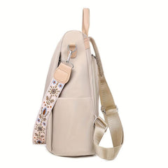 Embroidered Backpack Women's Oxford Cloth Anti-theft Travel Bag