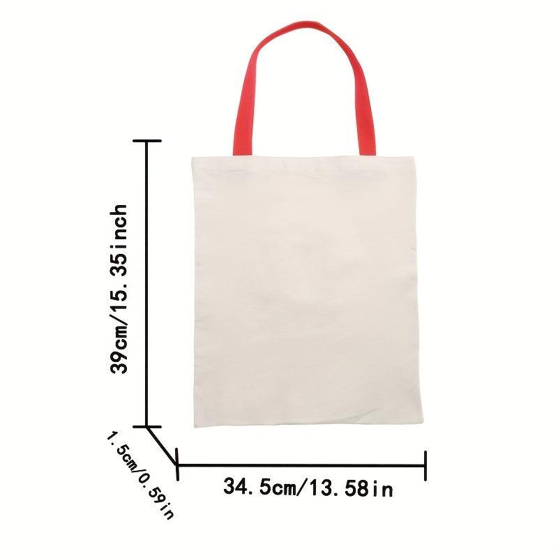 Rabbit Flower Canvas Shoulder Bag Reusable Eco Friendly Shopping Tote