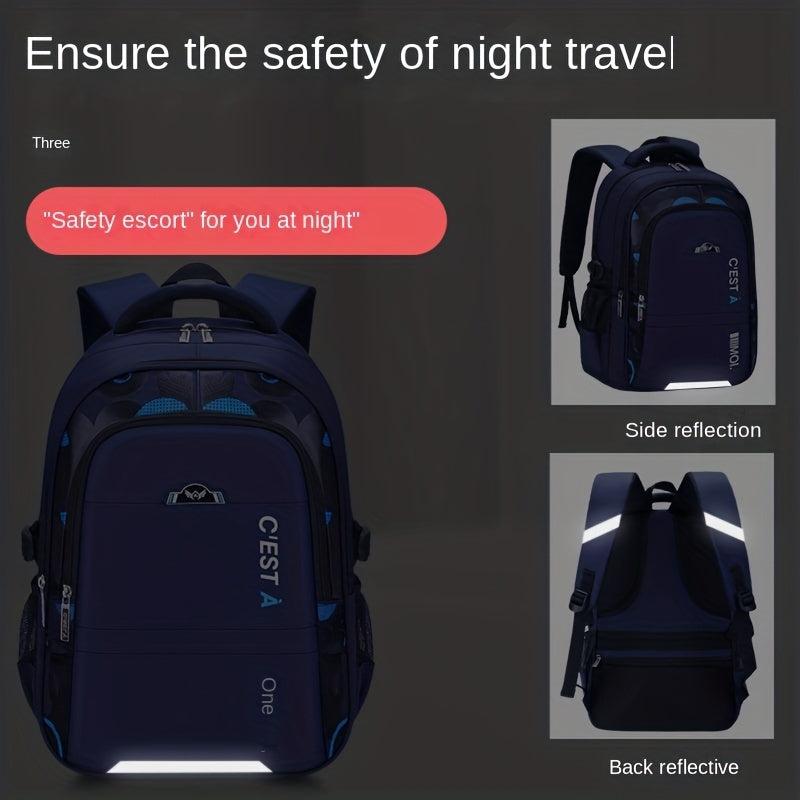 Waterproof Backpack with Spine Protection for Junior High School Student