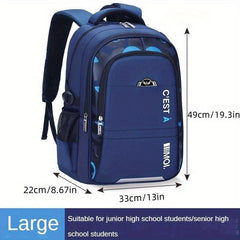 Waterproof Backpack with Spine Protection for Junior High School Student