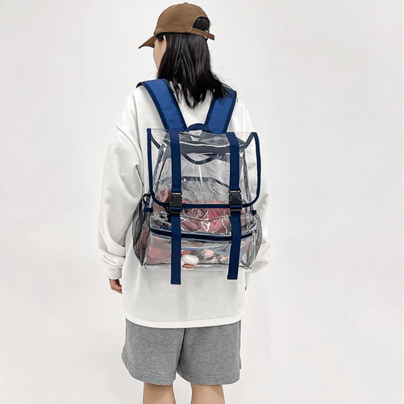 PVC Travel Backpack Waterproof Transparent Large Capacity Bag