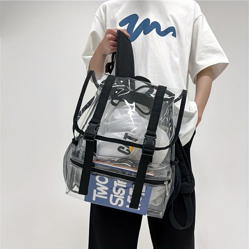 PVC Travel Backpack Waterproof Transparent Large Capacity Bag