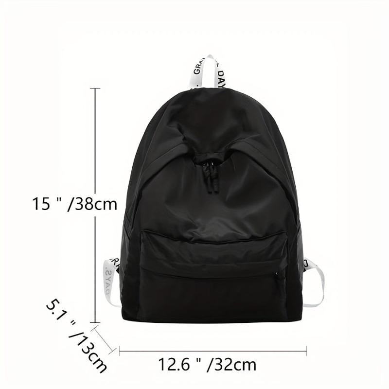 Versatile Letter Pattern Backpack with Shoulder Strap