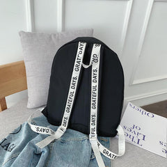 Versatile Letter Pattern Backpack with Shoulder Strap