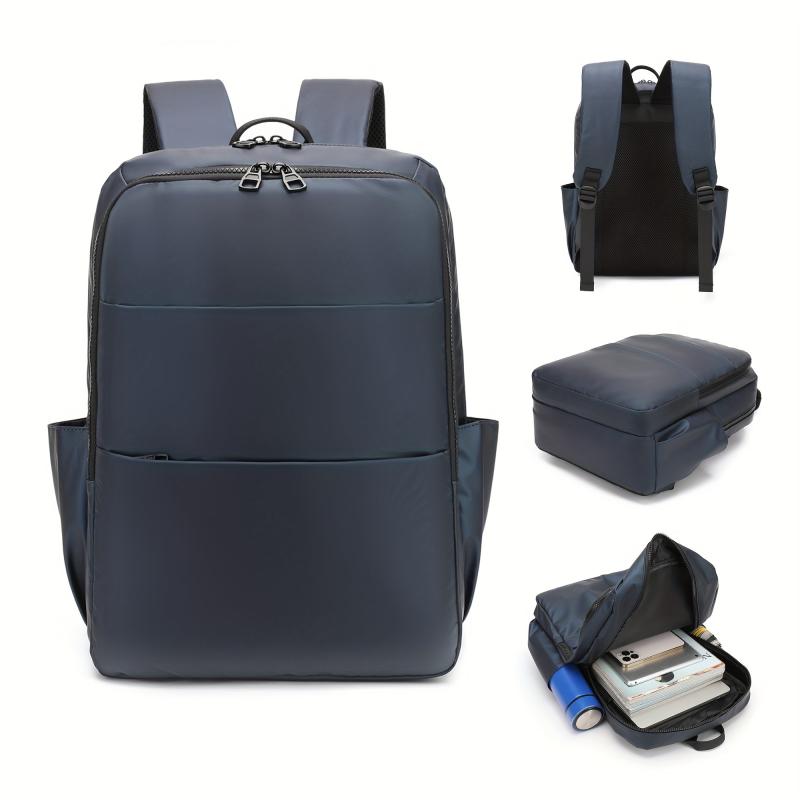 1pc Solid Backpack Men's Laptop Bag Business Commuter Students Schoolbag