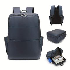 1pc Solid Backpack Men's Laptop Bag Business Commuter Students Schoolbag