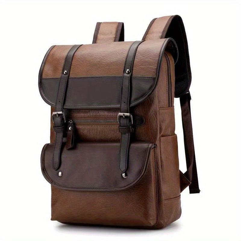 Vintage Large Capacity PU Leather Shoulder Bag Backpack Waterproof