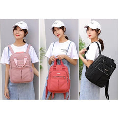 Canvas Couple Backpack USB Port Laptop Bag Outdoor Travel