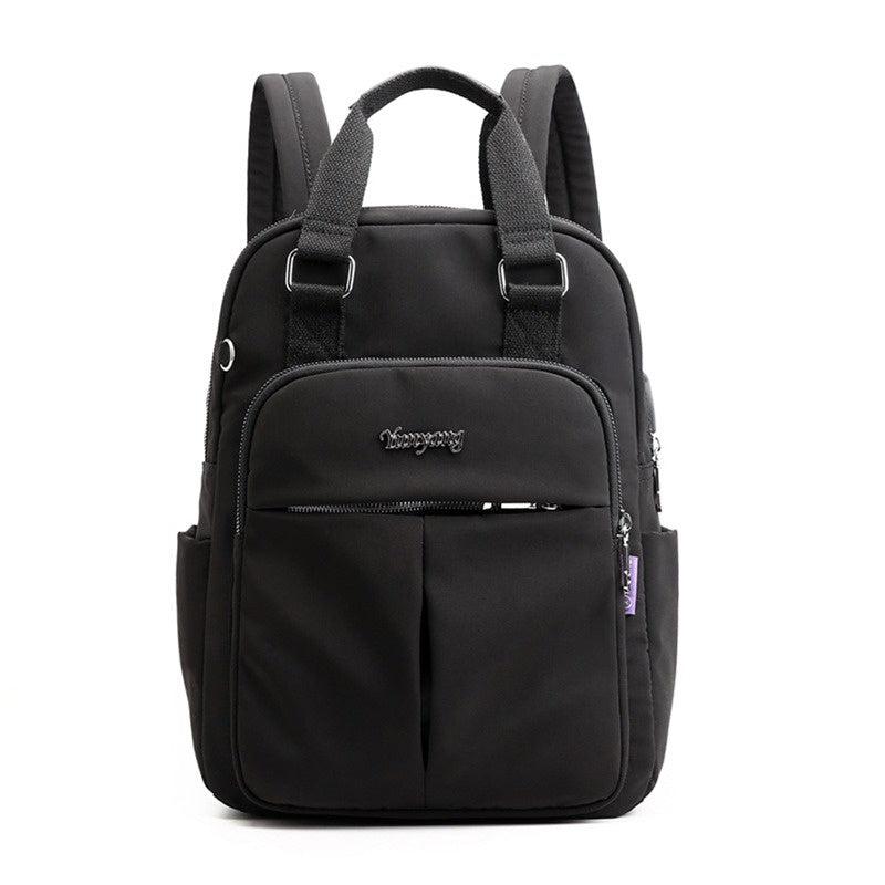 Canvas Couple Backpack USB Port Laptop Bag Outdoor Travel