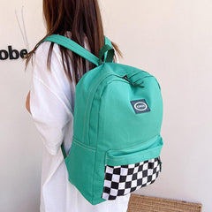 Plaid Pattern Backpack Large Capacity Travel Bag for Daily Use