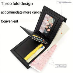 Men's Wallet Short Business First Layer Leather Bag Thin Wallet