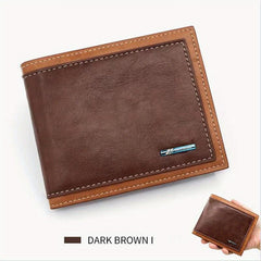 Men's Wallet Short Business First Layer Leather Bag Thin Wallet