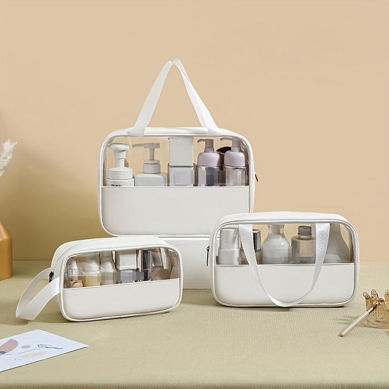 3pcs Set Portable Transparent Cosmetics Bag Waterproof Toiletry Bag