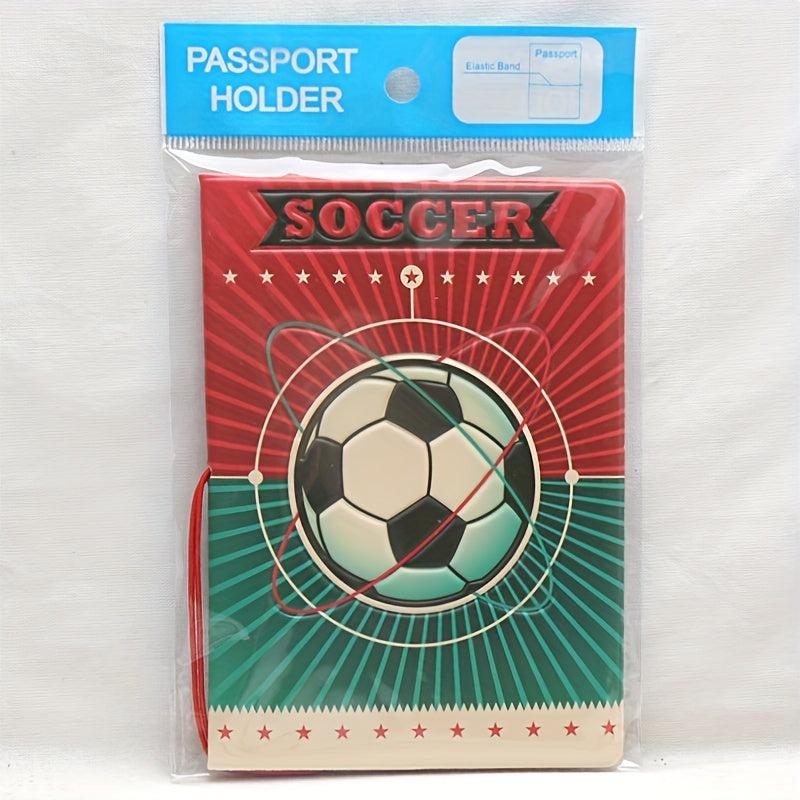 Men's Soccer Pattern ID Holder Passport Cover Multifunctional Bag